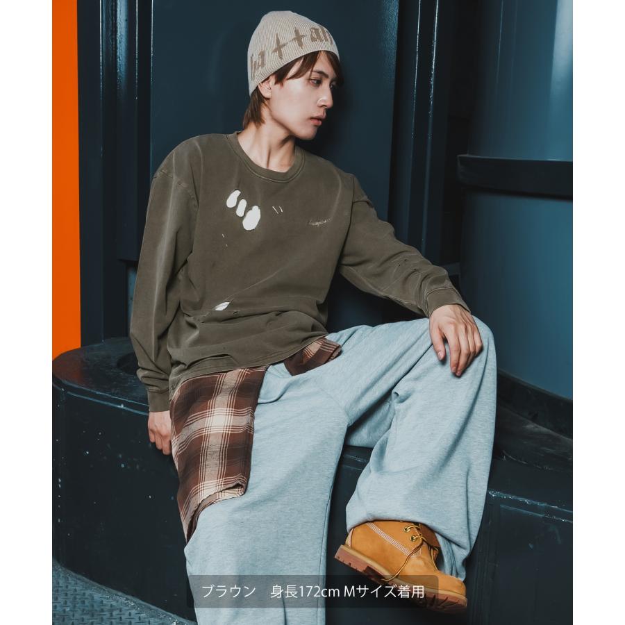 長袖Tシャツ メンズ レディース ブランドロゴ 長袖 グランジTシャツ SIDEWAY STANCE サイドウェイスタンス 刺しゅう ロンT カットソー アメカジ Y2K 韓国 | improves | 10