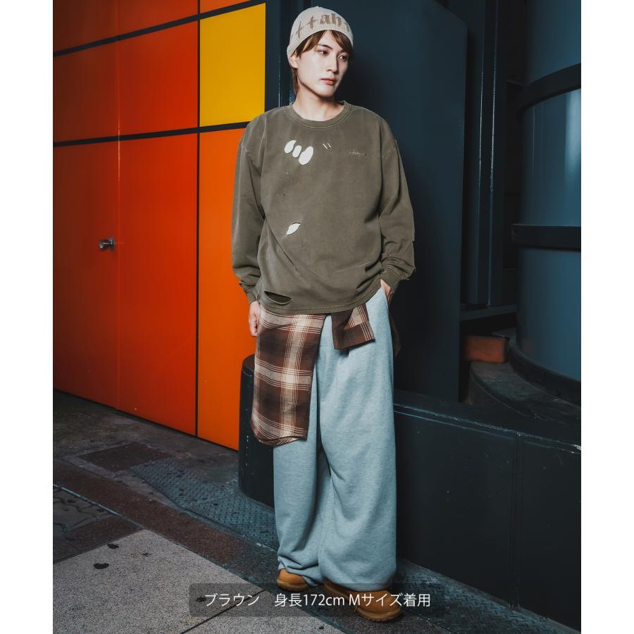 長袖Tシャツ メンズ レディース ブランドロゴ 長袖 グランジTシャツ SIDEWAY STANCE サイドウェイスタンス 刺しゅう ロンT カットソー アメカジ Y2K 韓国 | improves | 11
