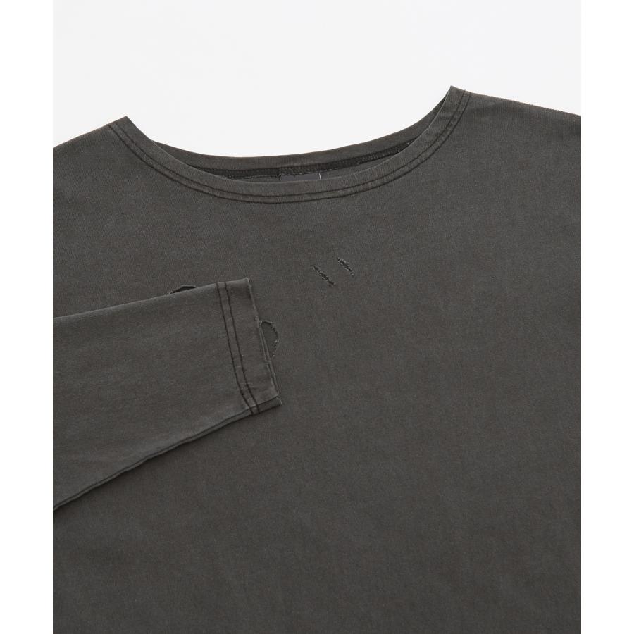 長袖Tシャツ 無地 メンズ レディース ピグメント加工 長袖 グランジTシャツ ダメージ加工 ロンT カットソー アメカジ Y2K ストリート 古着MIX 韓国 | improves | 18