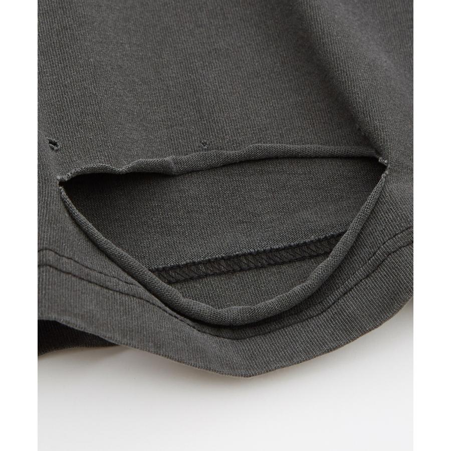 長袖Tシャツ 無地 メンズ レディース ピグメント加工 長袖 グランジTシャツ ダメージ加工 ロンT カットソー アメカジ Y2K ストリート 古着MIX 韓国 | improves | 22