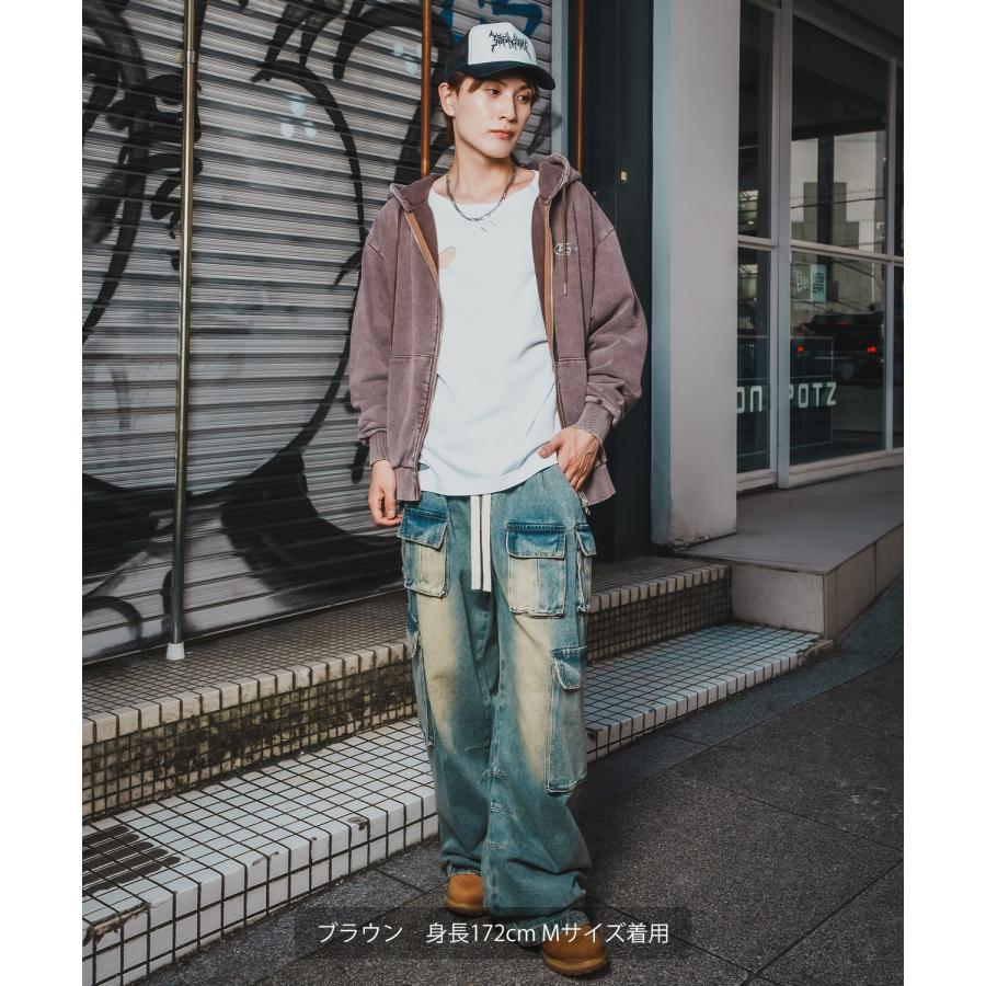 パーカー メンズ SIDEWAY STANCE サイドウェイスタンス スウェット ケミカル ジップパーカー ストリート カジュアル 韓国 | improves | 11
