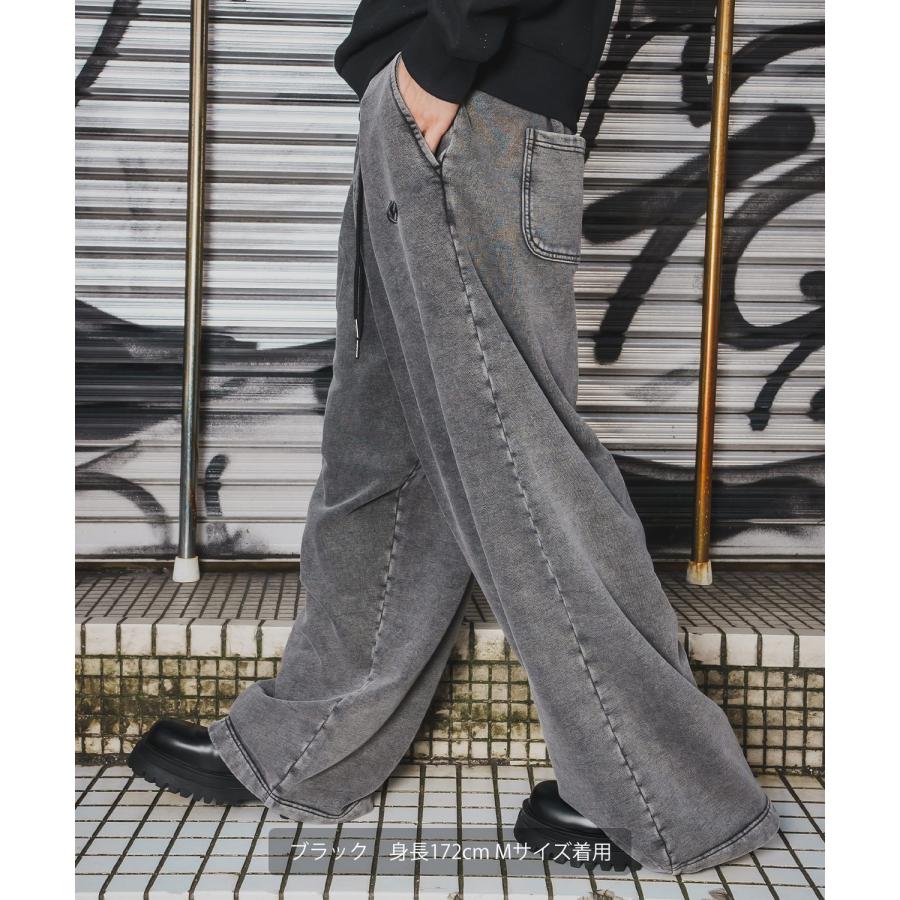 ワイドパンツ メンズ SIDEWAY STANCE サイドウェイスタンス スウェット ケミカル イージーパンツ タックパンツ ストリート カジュアル 韓国 | improves | 04