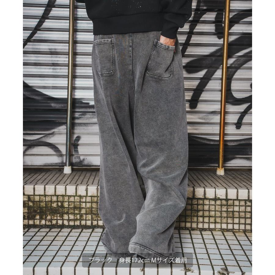 ワイドパンツ メンズ SIDEWAY STANCE サイドウェイスタンス スウェット ケミカル イージーパンツ タックパンツ ストリート カジュアル 韓国 | improves | 05