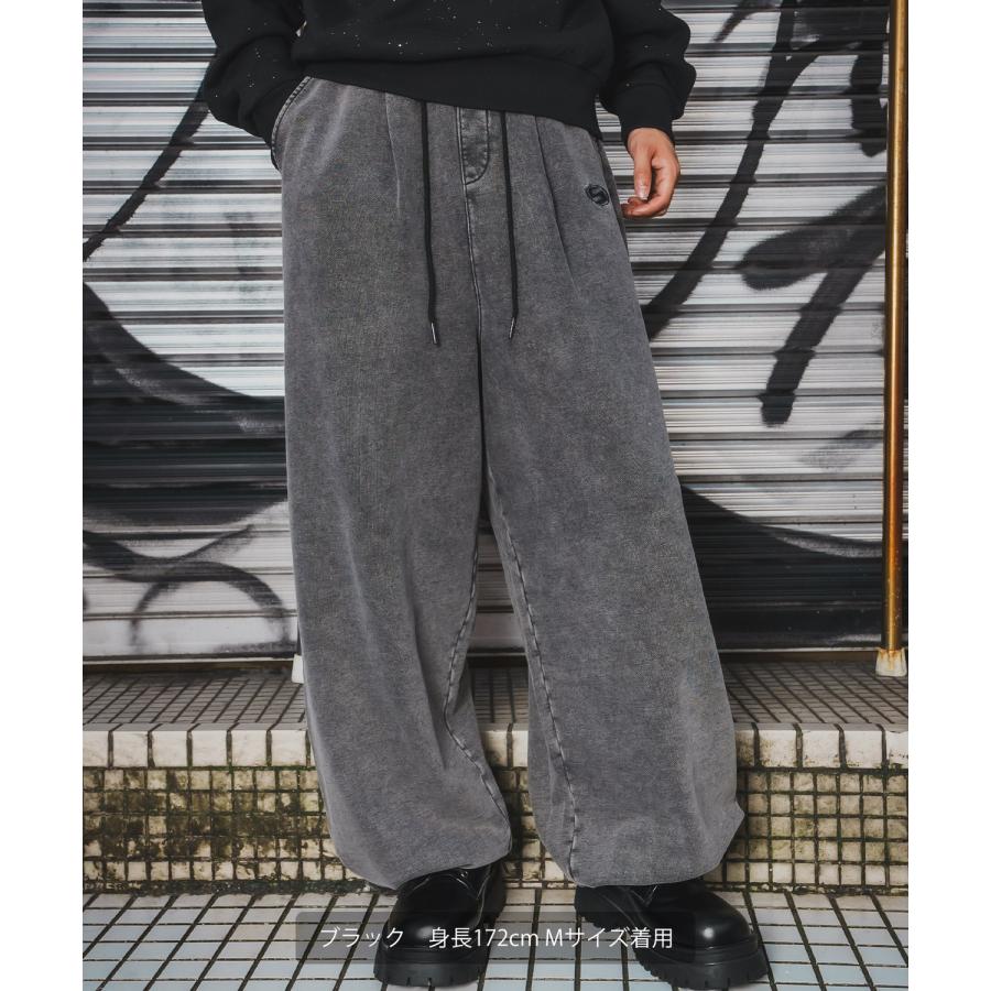 ワイドパンツ メンズ SIDEWAY STANCE サイドウェイスタンス スウェット ケミカル イージーパンツ タックパンツ ストリート カジュアル 韓国 | improves | 06