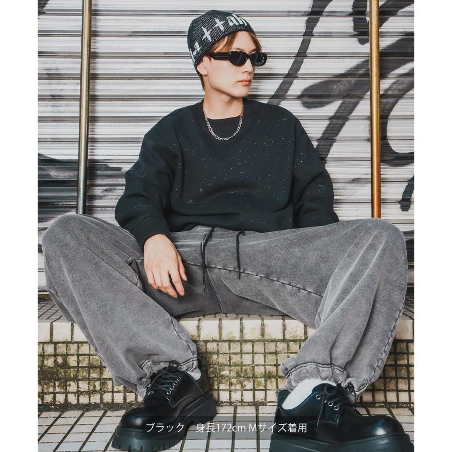 ワイドパンツ メンズ SIDEWAY STANCE サイドウェイスタンス スウェット ケミカル イージーパンツ タックパンツ ストリート カジュアル 韓国 | improves | 07