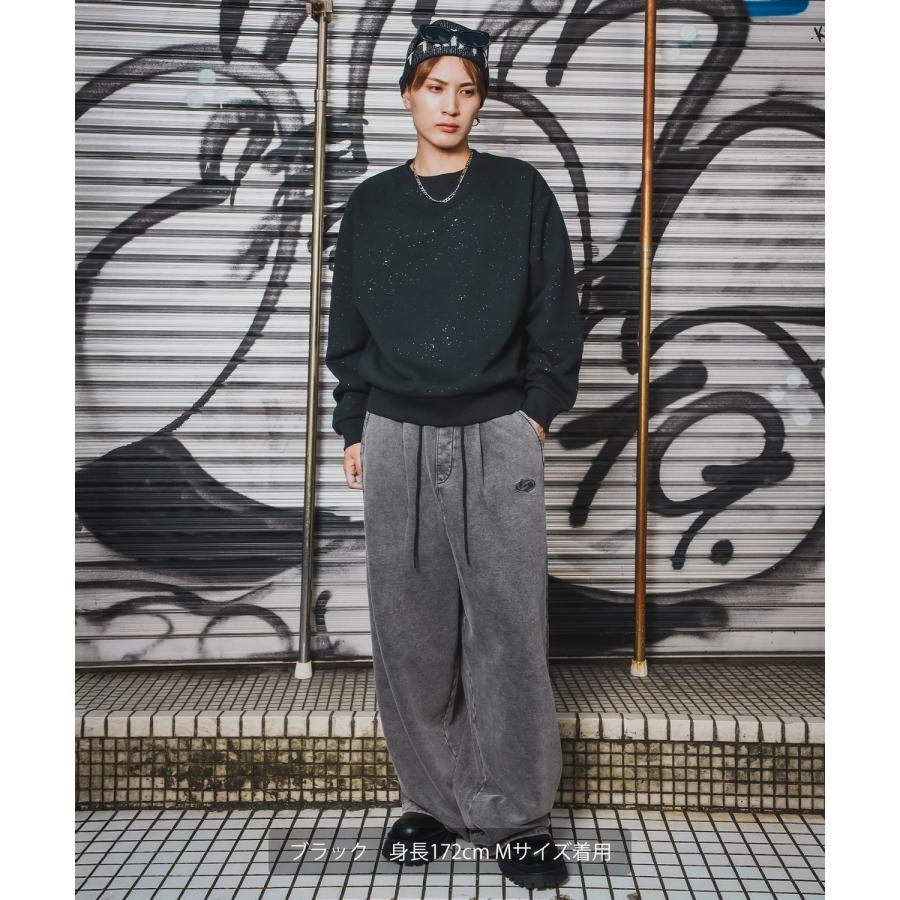 ワイドパンツ メンズ SIDEWAY STANCE サイドウェイスタンス スウェット ケミカル イージーパンツ タックパンツ ストリート カジュアル 韓国 | improves | 08