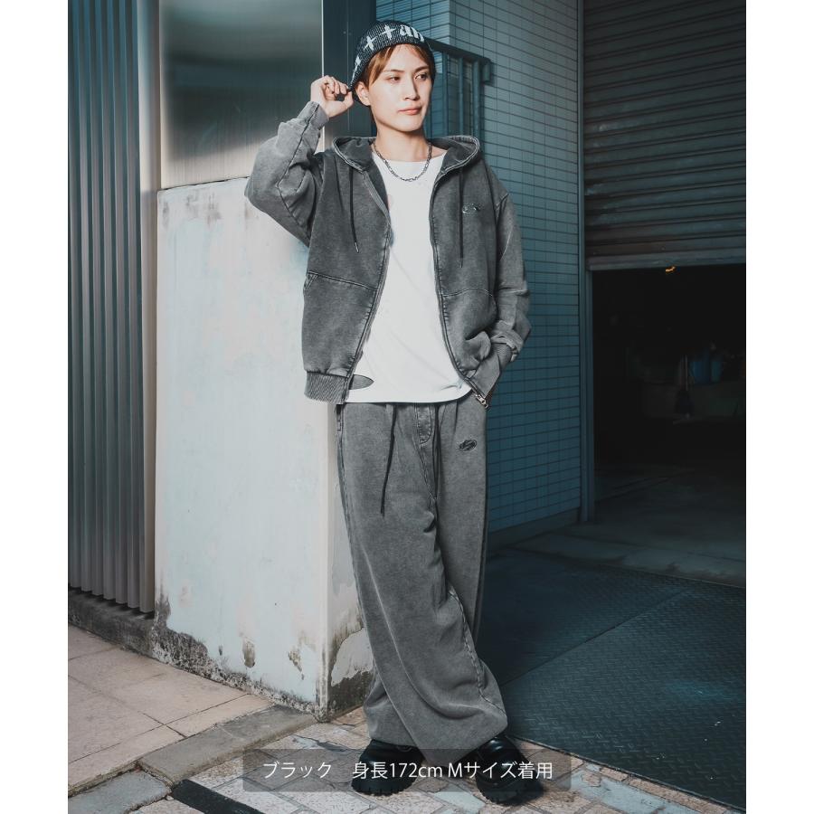 ワイドパンツ メンズ SIDEWAY STANCE サイドウェイスタンス スウェット ケミカル イージーパンツ タックパンツ ストリート カジュアル 韓国 | improves | 09