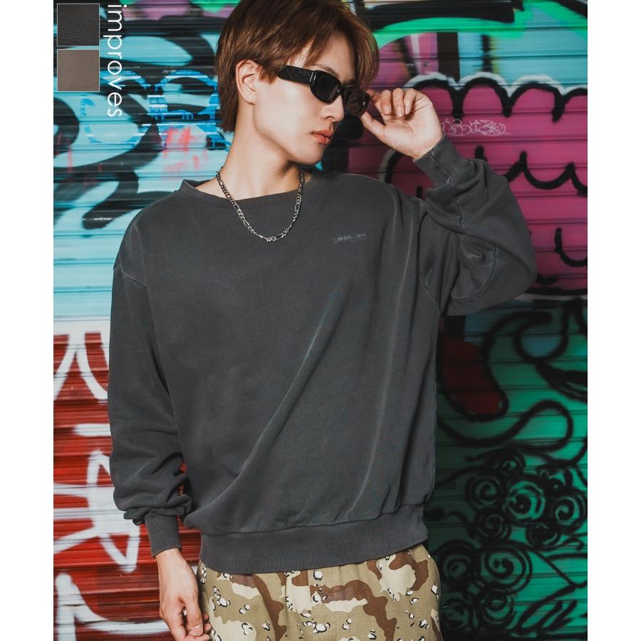 トレーナー メンズ SIDEWAY STANCE サイドウェイスタンス スウェット ピグメント プルオーバー ストリート カジュアル 韓国 | improves