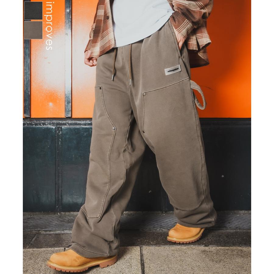 ワイドパンツ メンズ SIDEWAY STANCE サイドウェイスタンス スウェット ピグメント イージーパンツ ペインターパンツ ストリート カジュアル 韓国 | improves
