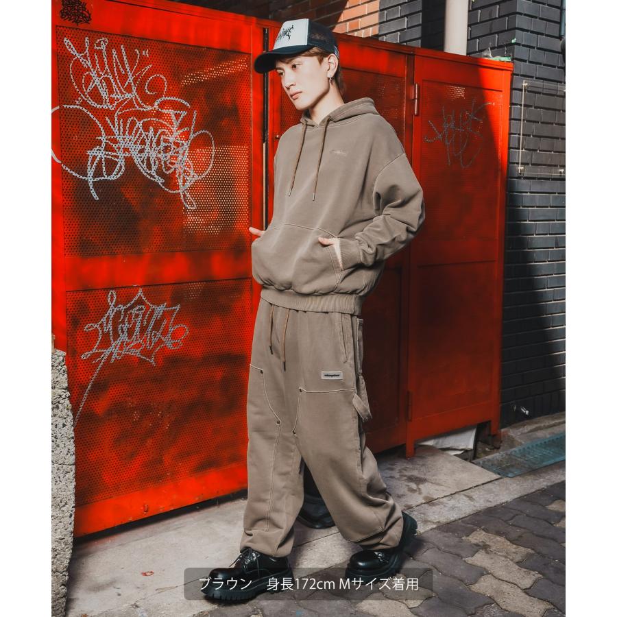 ワイドパンツ メンズ SIDEWAY STANCE サイドウェイスタンス スウェット ピグメント イージーパンツ ペインターパンツ ストリート カジュアル 韓国 | improves | 09