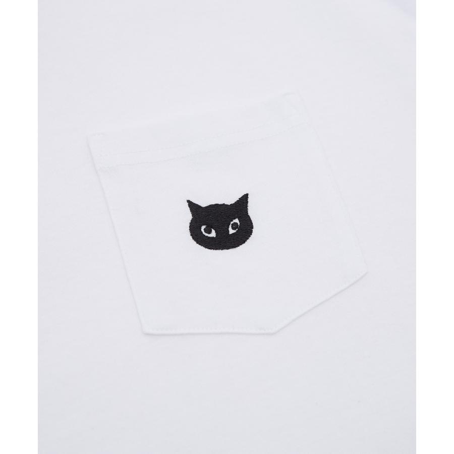 長袖Tシャツ メンズ SIDEWAY STANCE サイドウェイスタンス 猫刺しゅう ワンポイント ポケT ストリート スケーター ホワイト ブラック | improves | 12