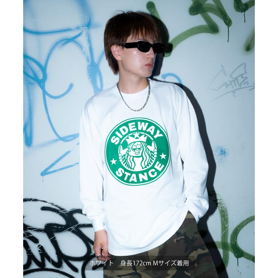 長袖Tシャツ メンズ SIDEWAY STANCE サイドウェイスタンス サークル ラベル プリント アメカジ カジュアル Y2K ストリート 90s コーヒー 韓国 | improves | 08