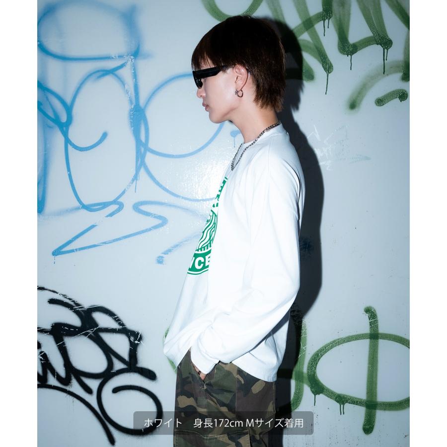 長袖Tシャツ メンズ SIDEWAY STANCE サイドウェイスタンス サークル ラベル プリント アメカジ カジュアル Y2K ストリート 90s コーヒー 韓国 | improves | 09