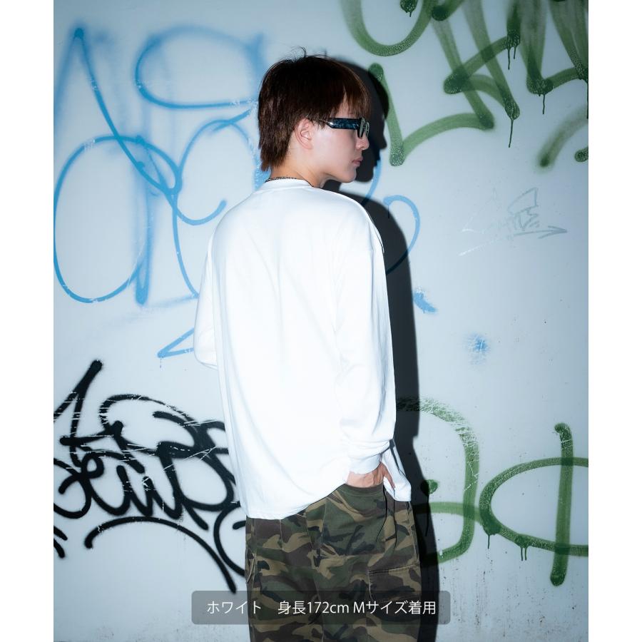 長袖Tシャツ メンズ SIDEWAY STANCE サイドウェイスタンス サークル ラベル プリント アメカジ カジュアル Y2K ストリート 90s コーヒー 韓国 | improves | 10