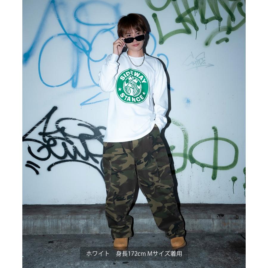 長袖Tシャツ メンズ SIDEWAY STANCE サイドウェイスタンス サークル ラベル プリント アメカジ カジュアル Y2K ストリート 90s コーヒー 韓国 | improves | 11