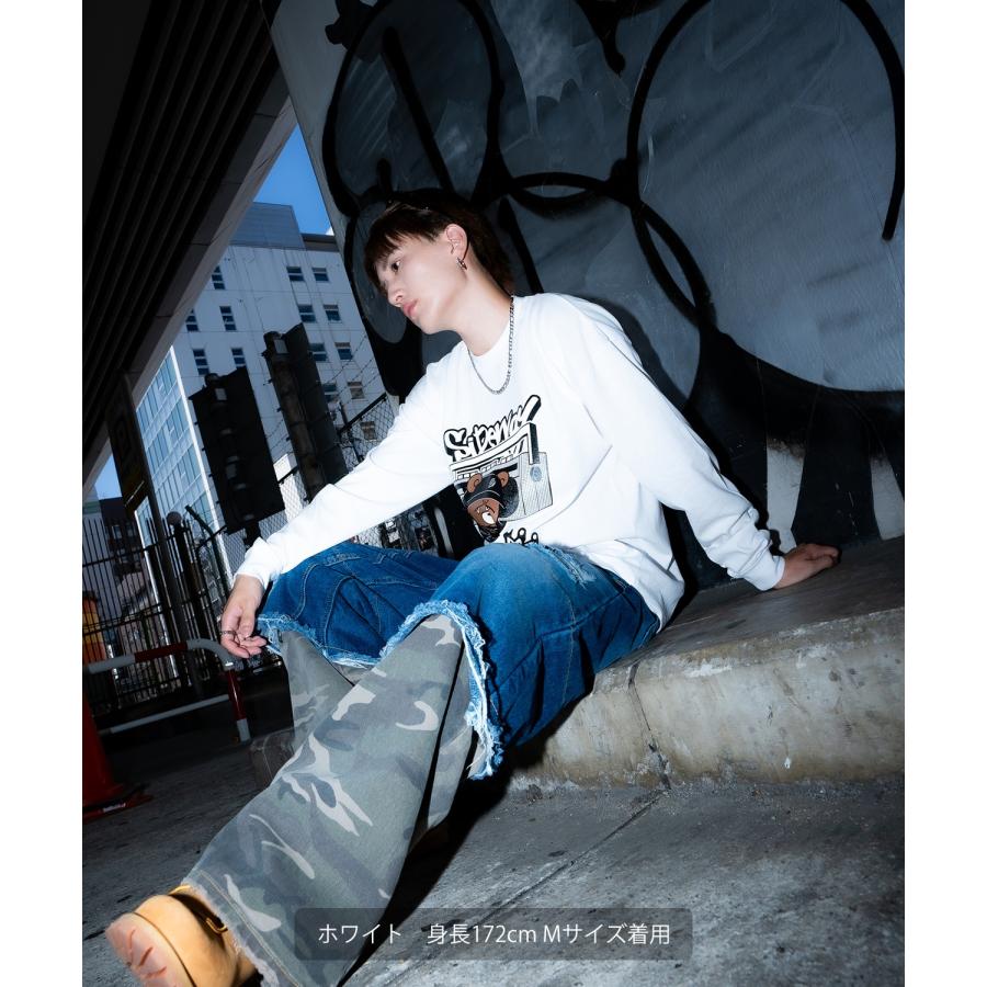 長袖Tシャツ メンズ SIDEWAY STANCE サイドウェイスタンス オーディオ ベア プリント アメカジ カジュアル Y2K ストリート 90s Z世代 アニマル 韓国 | improves | 04