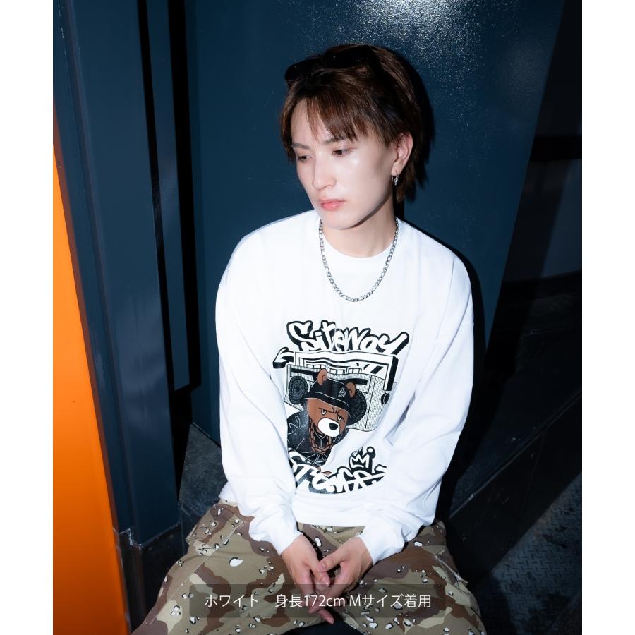 長袖Tシャツ メンズ SIDEWAY STANCE サイドウェイスタンス オーディオ ベア プリント アメカジ カジュアル Y2K ストリート 90s Z世代 アニマル 韓国 | improves | 06
