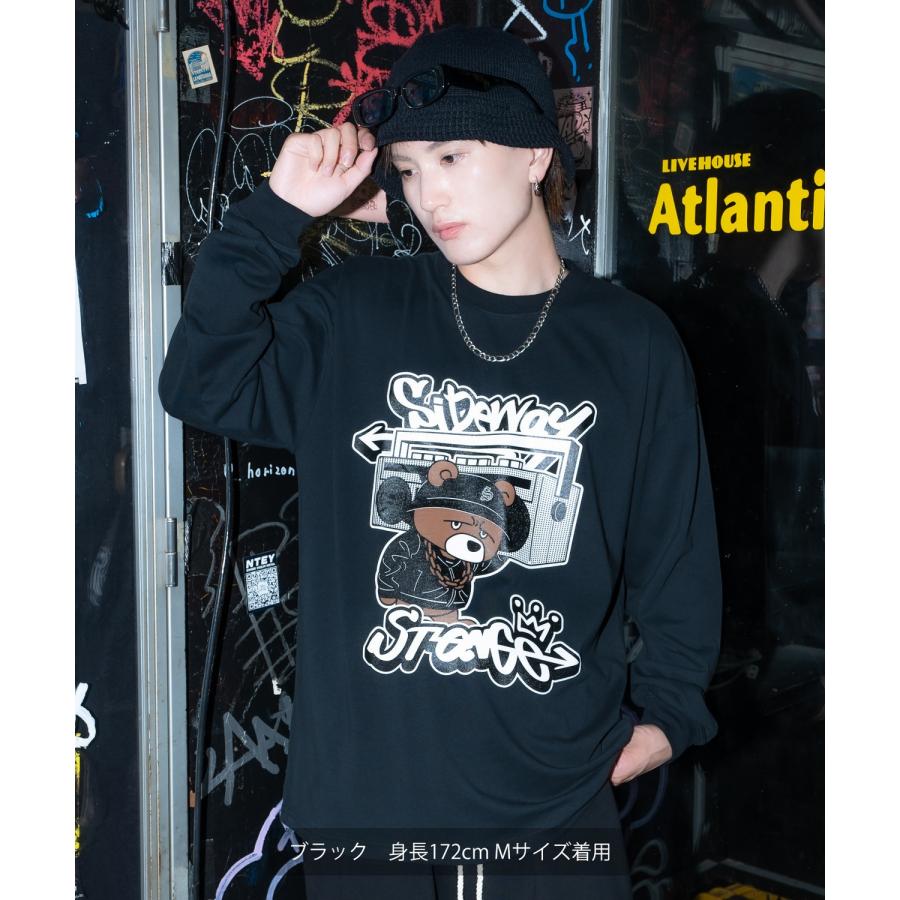 長袖Tシャツ メンズ SIDEWAY STANCE サイドウェイスタンス オーディオ ベア プリント アメカジ カジュアル Y2K ストリート 90s Z世代 アニマル 韓国 | improves | 09