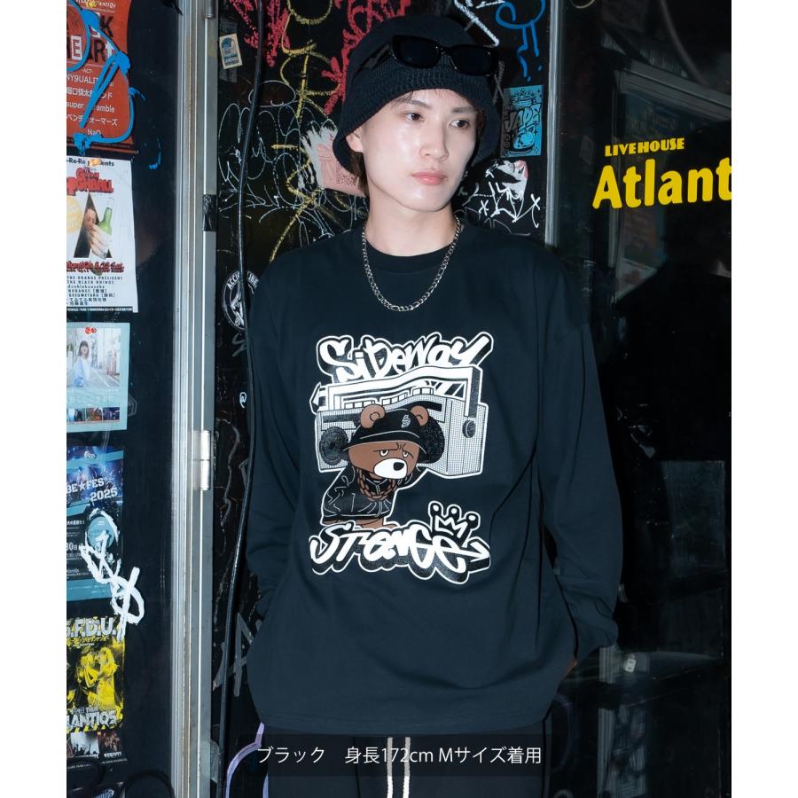 長袖Tシャツ メンズ SIDEWAY STANCE サイドウェイスタンス オーディオ ベア プリント アメカジ カジュアル Y2K ストリート 90s Z世代 アニマル 韓国 | improves | 10