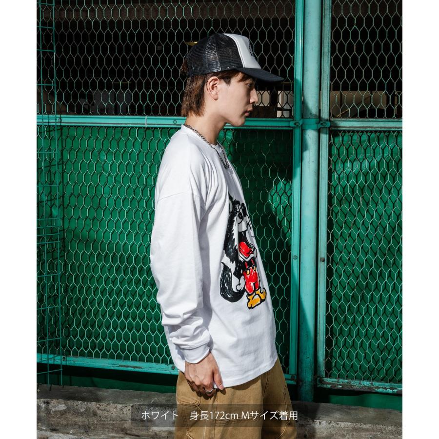 Tシャツ メンズ SIDEWAY STANCE サイドウェイスタンス ウルフ オオカミ クレヨン レトロ プリント カットソー アメカジ カジュアル Y2K ストリート 古着 韓国 | improves | 09