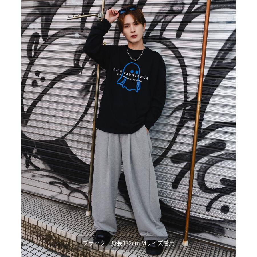 長袖Tシャツ メンズ SIDEWAY STANCE サイドウェイスタンス フロントプリント おばけイラスト カットソー 大きめ アメカジ カジュアル ストリート | improves | 18