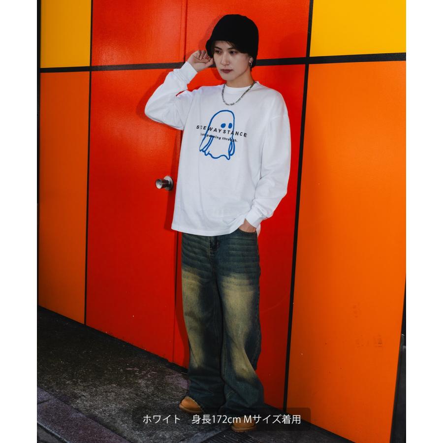 長袖Tシャツ メンズ SIDEWAY STANCE サイドウェイスタンス フロントプリント おばけイラスト カットソー 大きめ アメカジ カジュアル ストリート | improves | 07