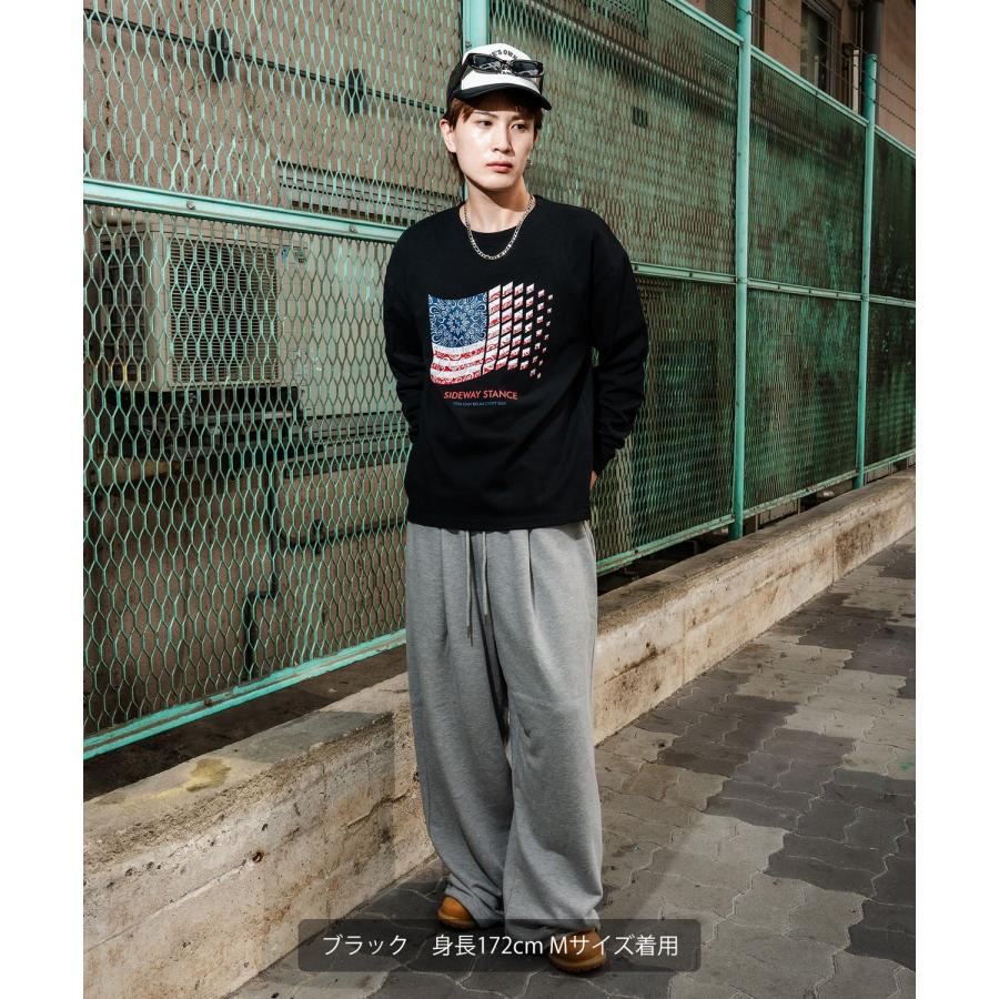 カットソー メンズ SIDEWAY STANCE サイドウェイスタンス ロンT 長袖 Tシャツ バンダナ 星条旗 アメカジ カジュアル Y2K ストリート 90s レトロ 韓国 | improves | 06