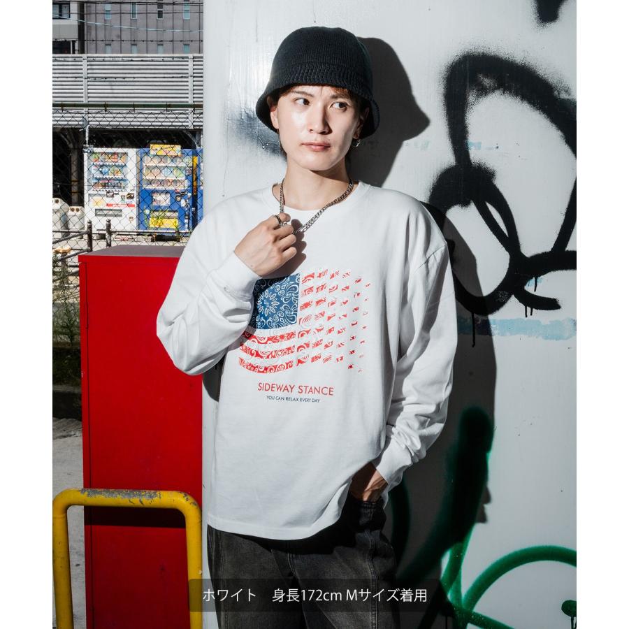 カットソー メンズ SIDEWAY STANCE サイドウェイスタンス ロンT 長袖 Tシャツ バンダナ 星条旗 アメカジ カジュアル Y2K ストリート 90s レトロ 韓国 | improves | 08