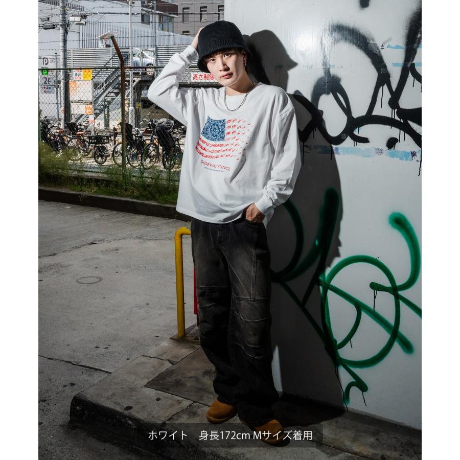 カットソー メンズ SIDEWAY STANCE サイドウェイスタンス ロンT 長袖 Tシャツ バンダナ 星条旗 アメカジ カジュアル Y2K ストリート 90s レトロ 韓国 | improves | 11