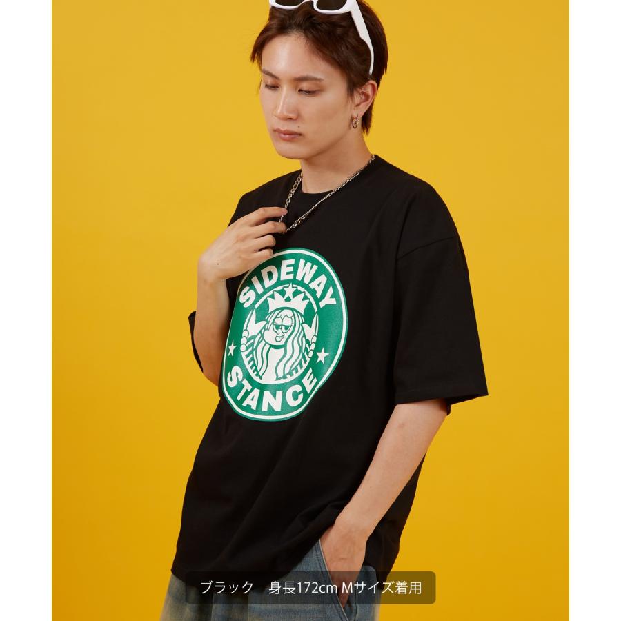 カットソー メンズ SIDEWAY STANCE サイドウェイスタンス 半袖 Tシャツ  サークル ラベル プリント アメカジ カジュアル Y2K ストリート 90s コーヒー 韓国 | improves | 05