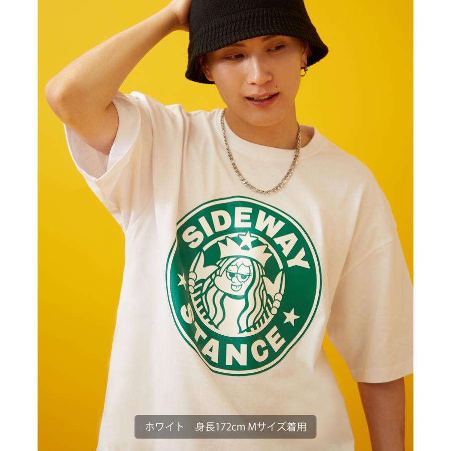 カットソー メンズ SIDEWAY STANCE サイドウェイスタンス 半袖 Tシャツ  サークル ラベル プリント アメカジ カジュアル Y2K ストリート 90s コーヒー 韓国 | improves | 09