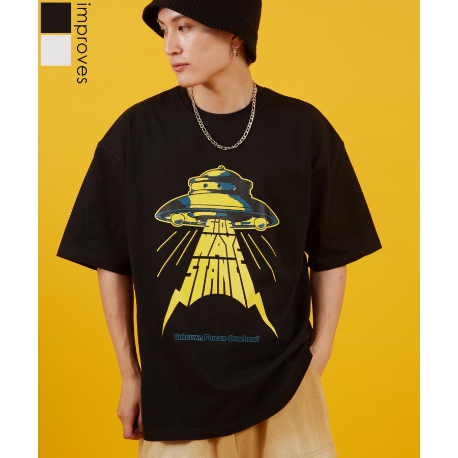 カットソー メンズ SIDEWAY STANCE サイドウェイスタンス 半袖 Tシャツ  UFO プリント アメカジ カジュアル Y2K ストリート 90s レトロ 韓国 | improves