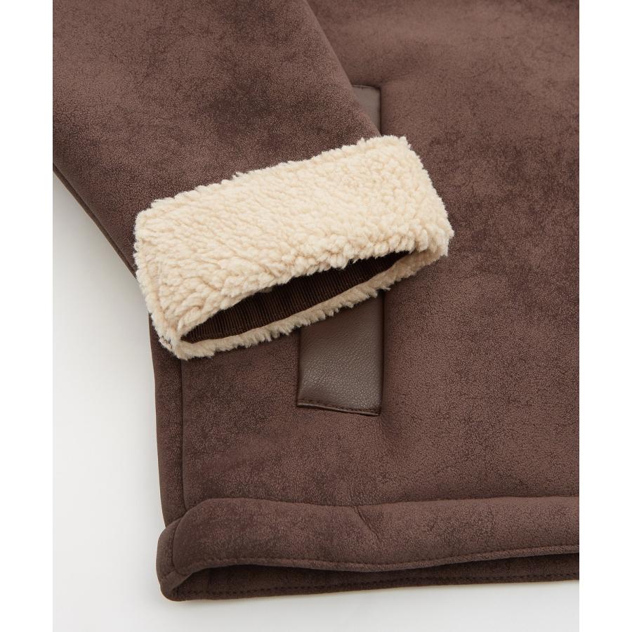 ジャケット メンズ レディース ボア襟 スエードタッチ ワーク ストリート アメカジ 古着MIX ビッグシルエット 韓国 ブラック ブラウン | improves | 19