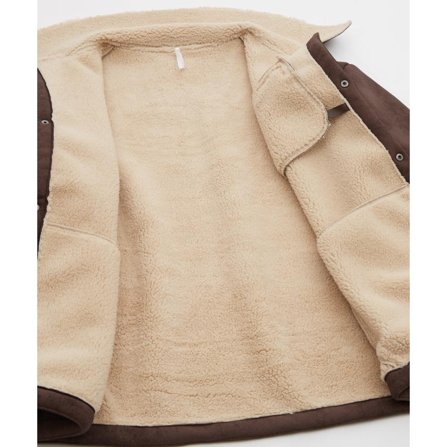 ジャケット メンズ レディース ボア襟 スエードタッチ ワーク ストリート アメカジ 古着MIX ビッグシルエット 韓国 ブラック ブラウン | improves | 20