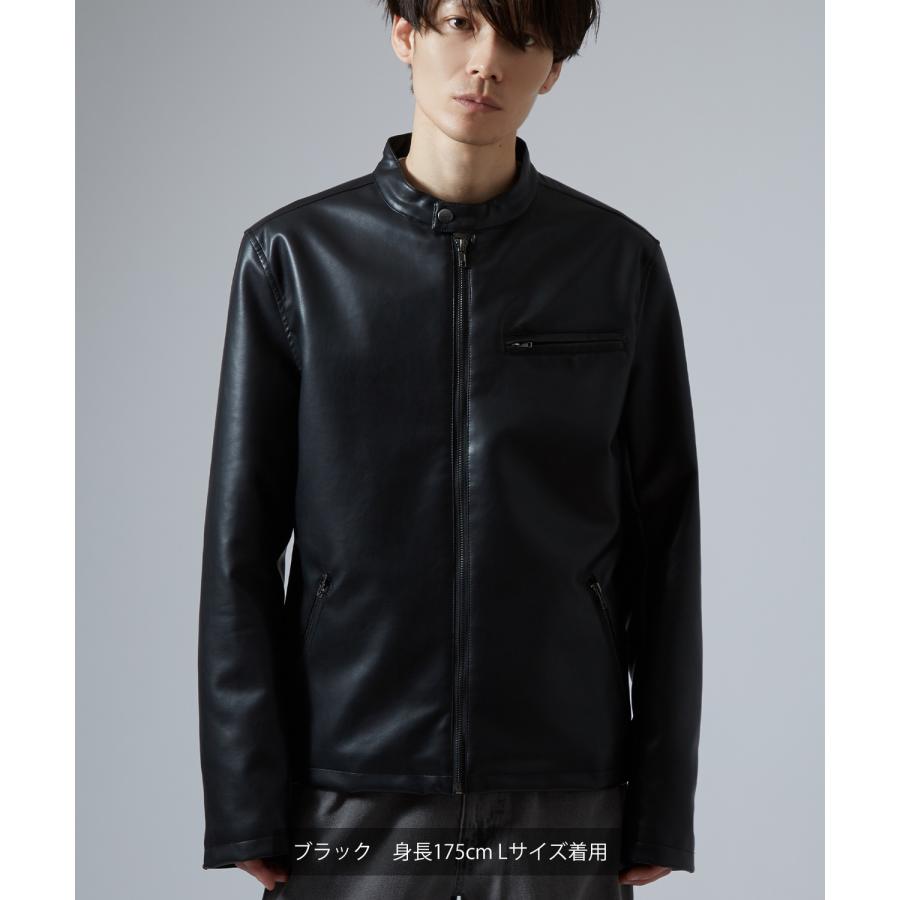 ブルゾン メンズ シンセティックレザー PUレザー 合成皮革 シングル ライダースジャケット アメカジ カジュアル ロック モード 韓国ファッション 大人カジュアル | improves | 05