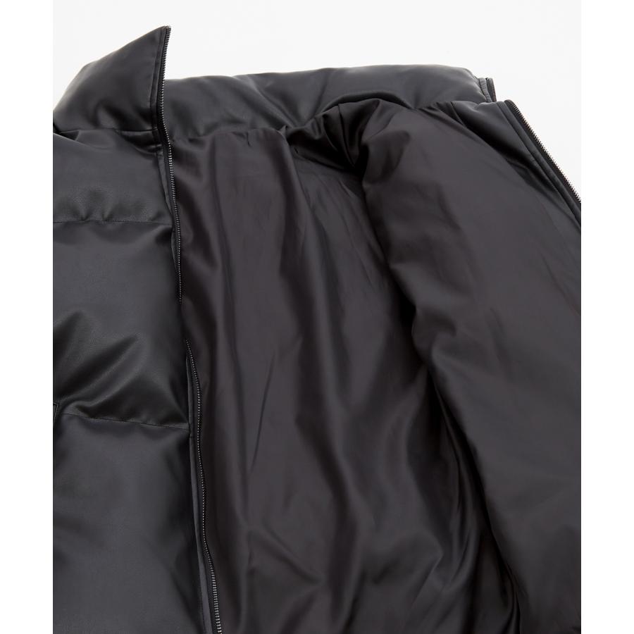 ダウンジャケット メンズ シンセティックレザー PUレザー 合成皮革 中綿 ショートペディン ブルゾン アメカジ カジュアル ロック モード 韓国ファッション | improves | 11