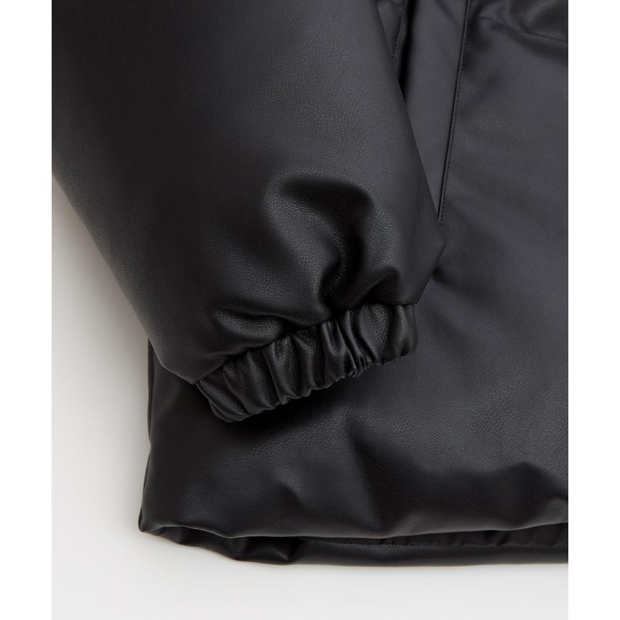 ダウンジャケット メンズ シンセティックレザー PUレザー 合成皮革 中綿 ショートペディン ブルゾン アメカジ カジュアル ロック モード 韓国ファッション | improves | 09