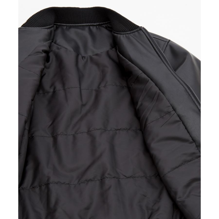 ブルゾン メンズ シンセティックレザー PUレザー 合成皮革 MA-1 ボンバージャケット アメカジ カジュアル ミリタリー 韓国ファッション 大人カジュアル | improves | 11