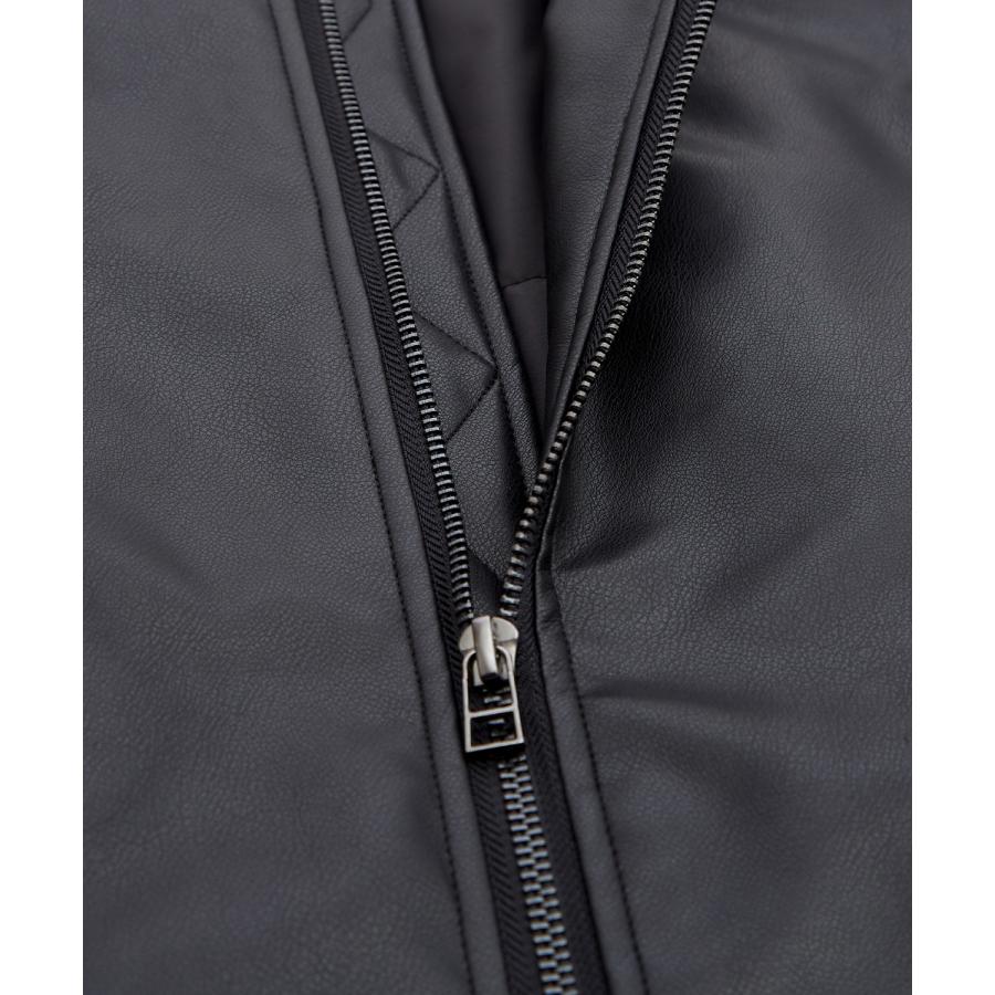 ブルゾン メンズ シンセティックレザー PUレザー 合成皮革 MA-1 ボンバージャケット アメカジ カジュアル ミリタリー 韓国ファッション 大人カジュアル | improves | 08