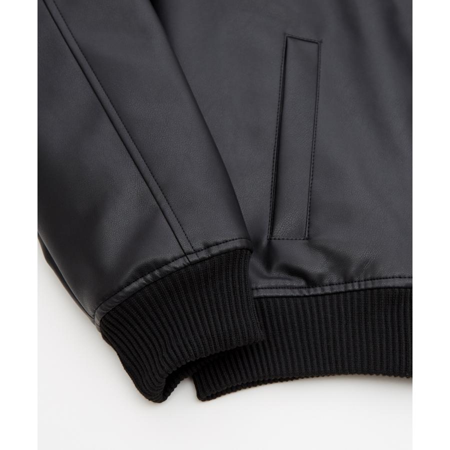 ブルゾン メンズ シンセティックレザー PUレザー 合成皮革 MA-1 ボンバージャケット アメカジ カジュアル ミリタリー 韓国ファッション 大人カジュアル | improves | 10