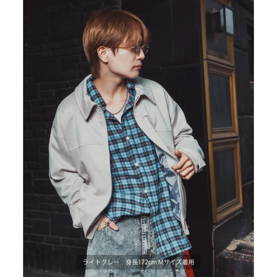 ジャケット メンズ ドリズラー スエードタッチ ブルゾン アウター オーバーサイズ ビッグシルエット ゆったり 韓国 ストリート | improves | 04