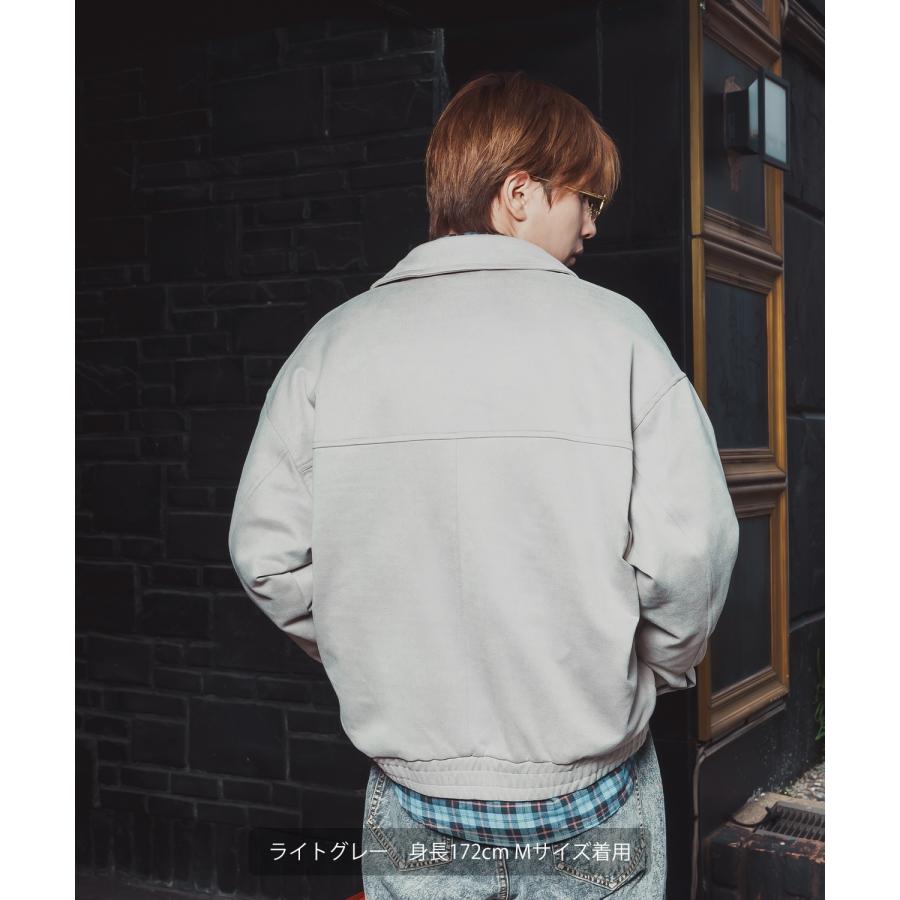 ジャケット メンズ ドリズラー スエードタッチ ブルゾン アウター オーバーサイズ ビッグシルエット ゆったり 韓国 ストリート | improves | 06