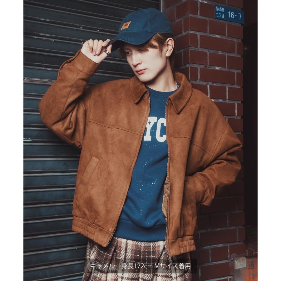 ジャケット メンズ ドリズラー スエードタッチ ブルゾン アウター オーバーサイズ ビッグシルエット ゆったり 韓国 ストリート | improves | 10