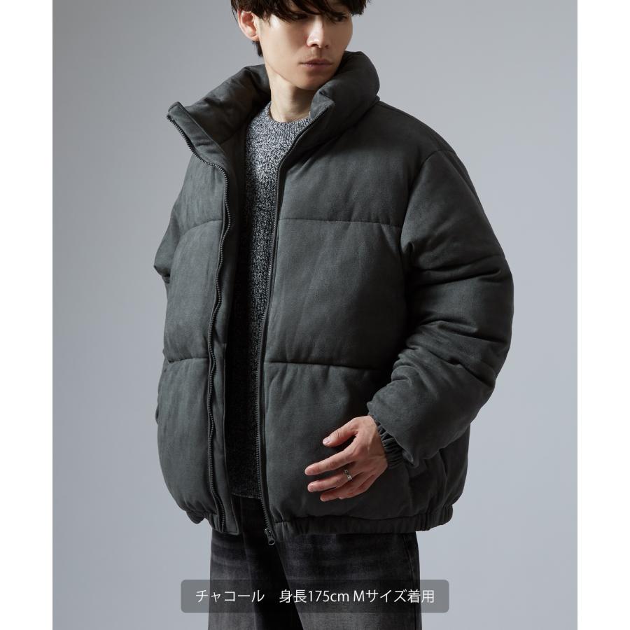 ダウンジャケット メンズ スエードタッチ 中綿 ショートペディン パデッドブルゾン アメカジ カジュアル モード 韓国ファッション 大人カジュアル | improves | 10