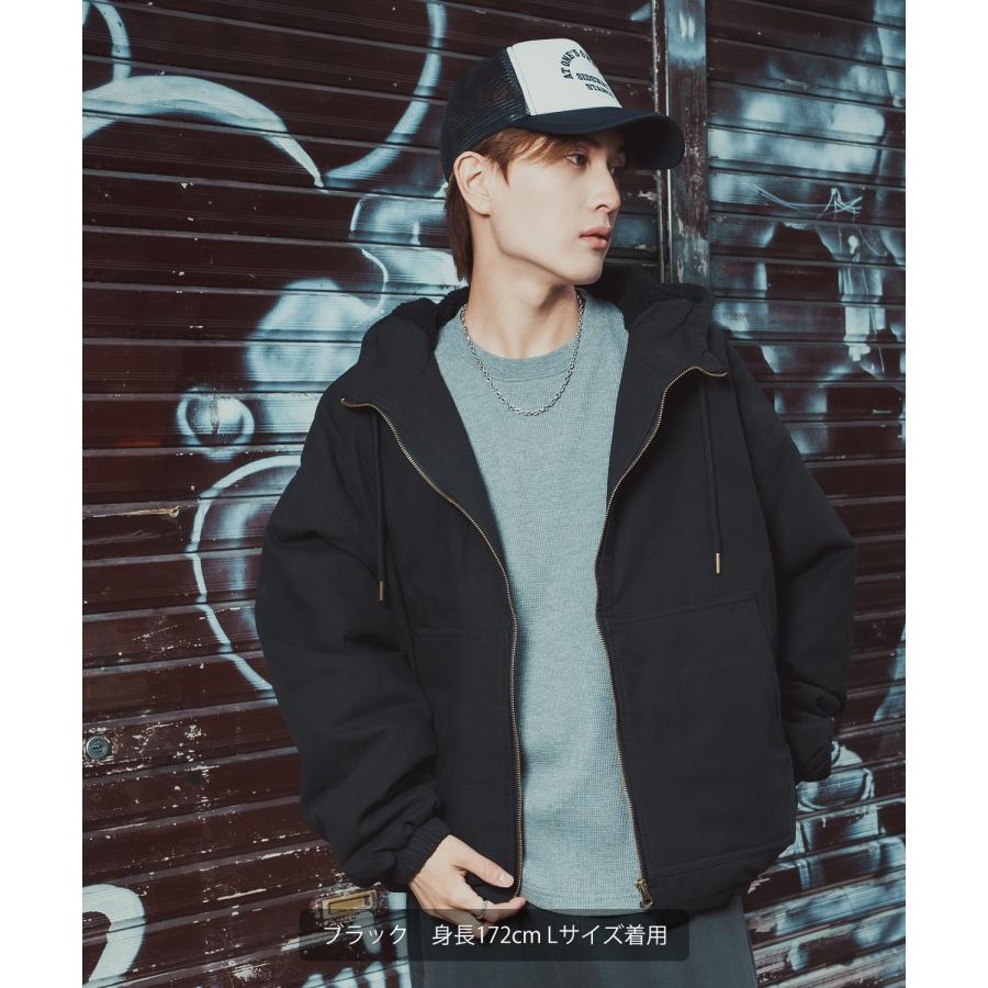 パーカー メンズ ダック ボアライナー ワークジャケット フーディージャケット ブルゾン ウィンドブレーカー アメカジ カジュアル ワーク ストリート スケーター | improves | 04