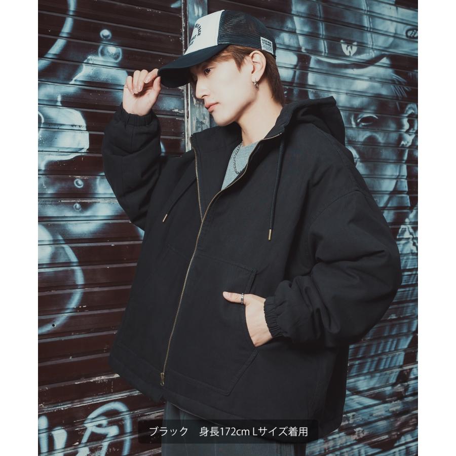 パーカー メンズ ダック ボアライナー ワークジャケット フーディージャケット ブルゾン ウィンドブレーカー アメカジ カジュアル ワーク ストリート スケーター | improves | 07