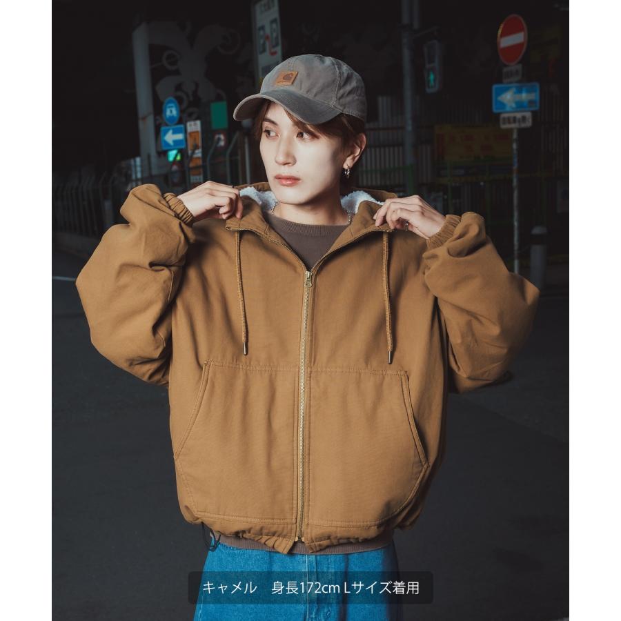 パーカー メンズ ダック ボアライナー ワークジャケット フーディージャケット ブルゾン ウィンドブレーカー アメカジ カジュアル ワーク ストリート スケーター | improves | 11