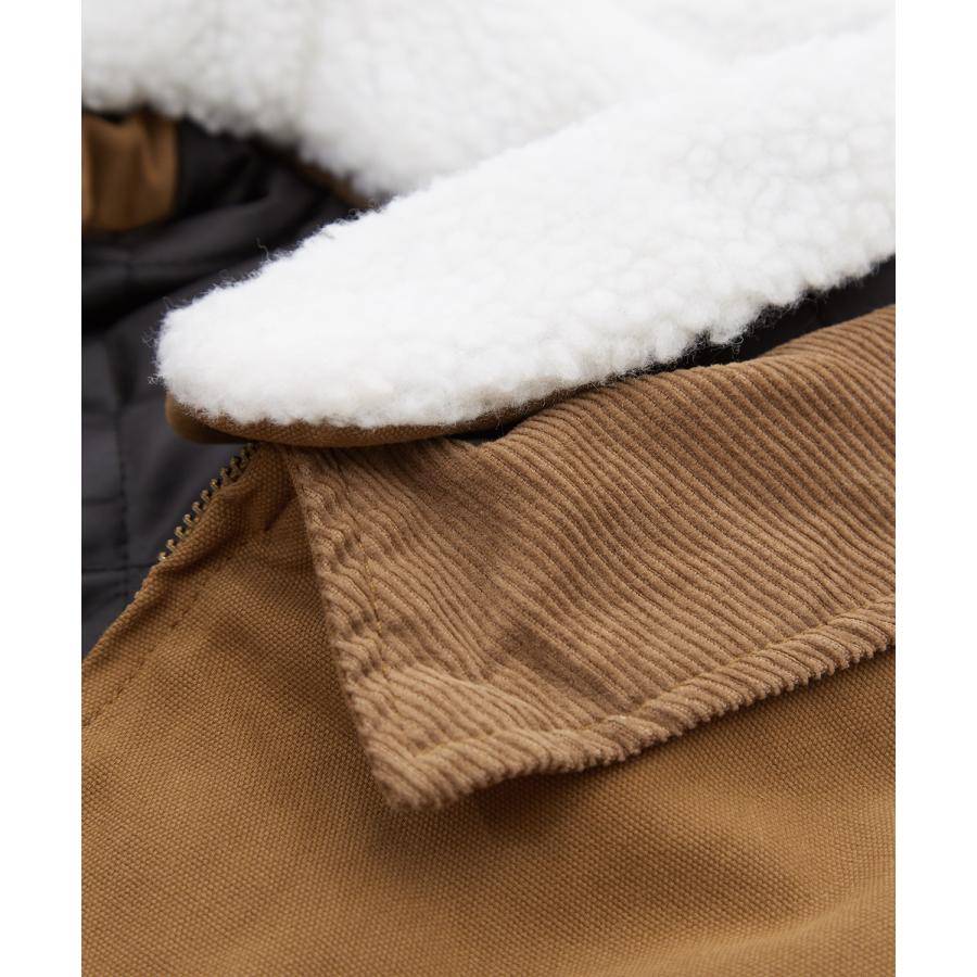 ダックボンバージャケット メンズ レディース ボア襟 コーデュロイ襟 ワークジャケット ストリート アメカジ 古着MIX ビッグシルエット 韓国 | improves | 19