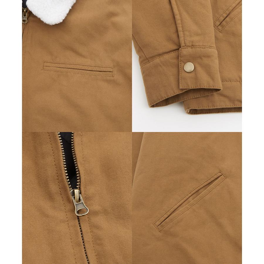 ダックボンバージャケット メンズ レディース ボア襟 コーデュロイ襟 ワークジャケット ストリート アメカジ 古着MIX ビッグシルエット 韓国 | improves | 20