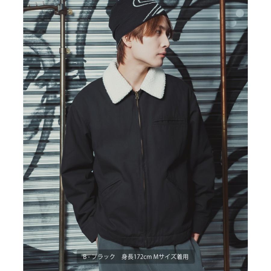 ダックボンバージャケット メンズ レディース ボア襟 コーデュロイ襟 リバーシブル ワークジャケット ストリート アメカジ 古着MIX ビッグシルエット 韓国 | improves | 12